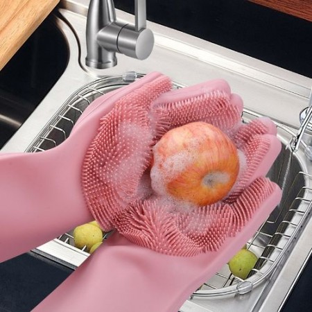 Silicone Household Kitchen Washing Glove (2pcs)